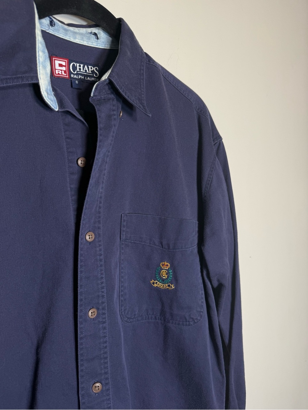 Chaps Ralph Lauren Navy Long Sleeve Button-Up Shirt - Picture 3 of 3